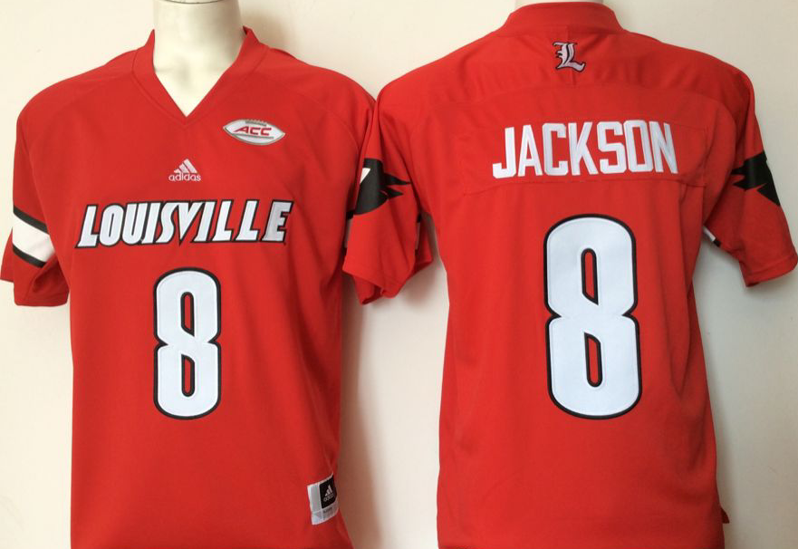 NCAA Men Louisville Cardinals Red #8 jackson